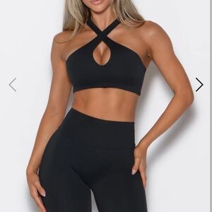 Bombshell Sportswear Crossover Halter Bra Size Small